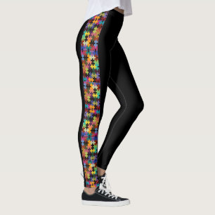 Leggings Guêtres colorées de motif d'édredon