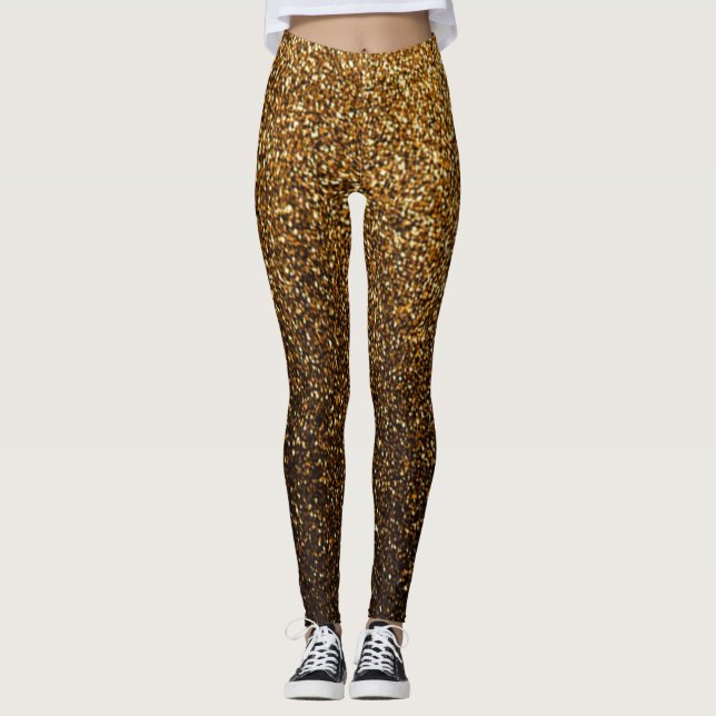Leggings Guêtres d'amour d'éloge d'or de parties (Devant)