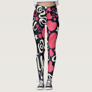 Leggings Guêtres d'amour et de coeur