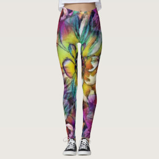 Leggings Guêtres d'aquarelle de dahlia