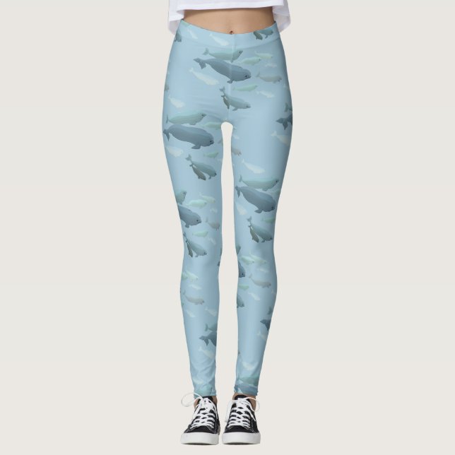 Leggings Guêtres de beluga de bébé de guêtres de baleine de (Devant)