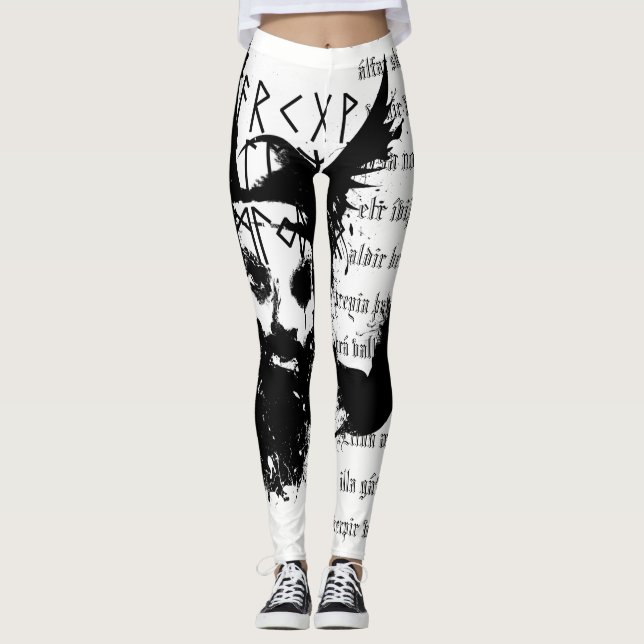 Leggings Guêtres de blanc de charme d'Odin´s Raven (Devant)