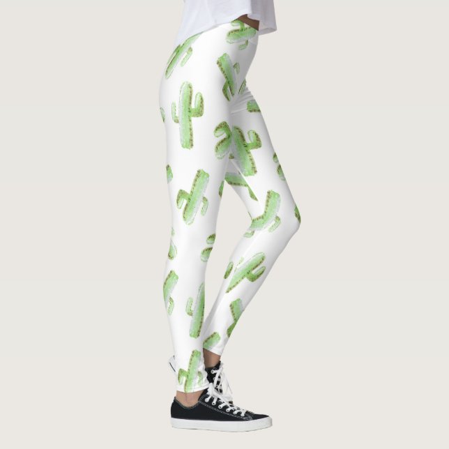 Leggings Guêtres de cactus d'aquarelle (Droite)