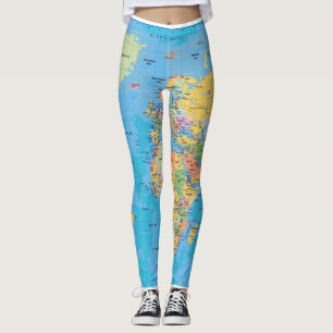 LEGGINGS GUÊTRES DE CARTE DU MONDE