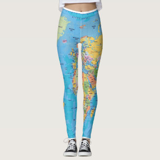 LEGGINGS GUÊTRES DE CARTE DU MONDE