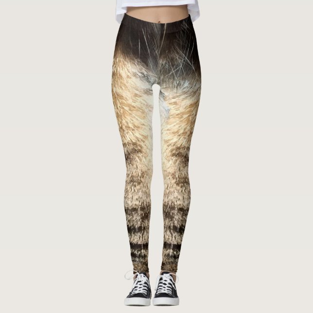 Leggings Guêtres de chat tigré (Devant)