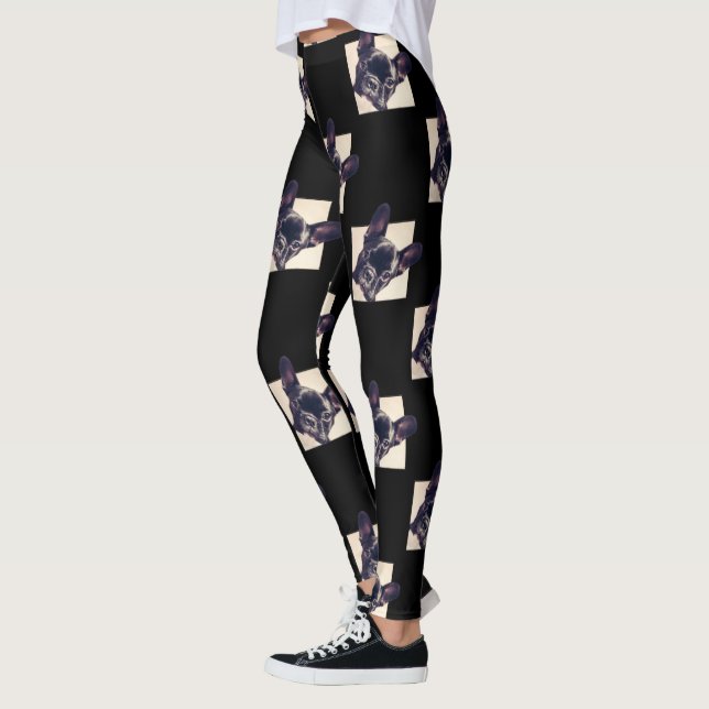 Leggings Guêtres de chien de bouledogue français (Gauche)