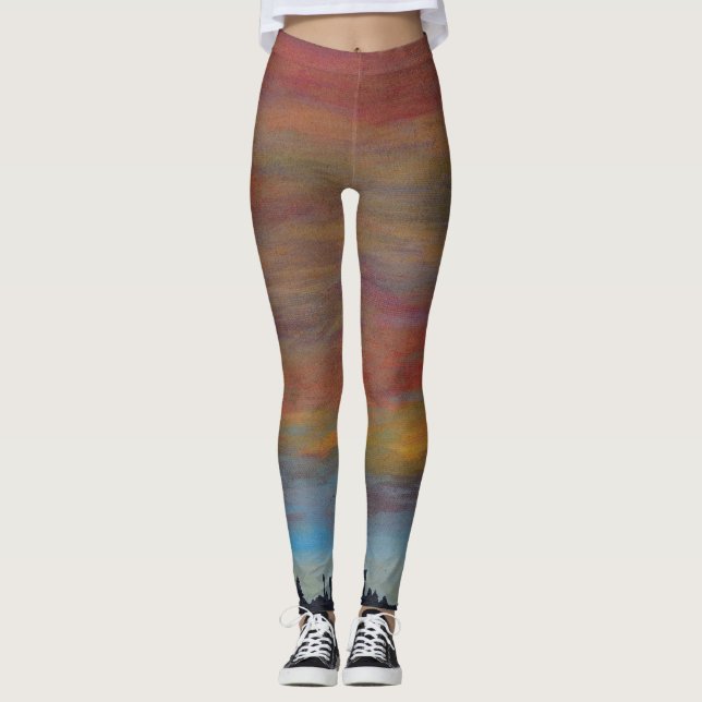 Leggings Guêtres de ciel de coucher du soleil (Devant)