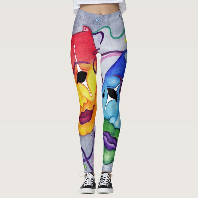 Leggings Guêtres de comédie et de tragédie (Devant)