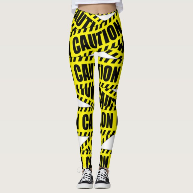 Leggings Guêtres de conception de bande de précaution (Devant)