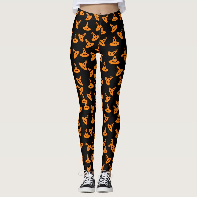 Leggings Guêtres de confettis de casquette de sorcière - (Devant)