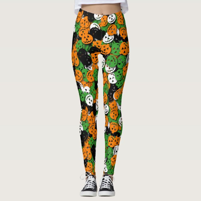 Leggings Guêtres de confettis de Jack-o'-lantern - multi (Devant)