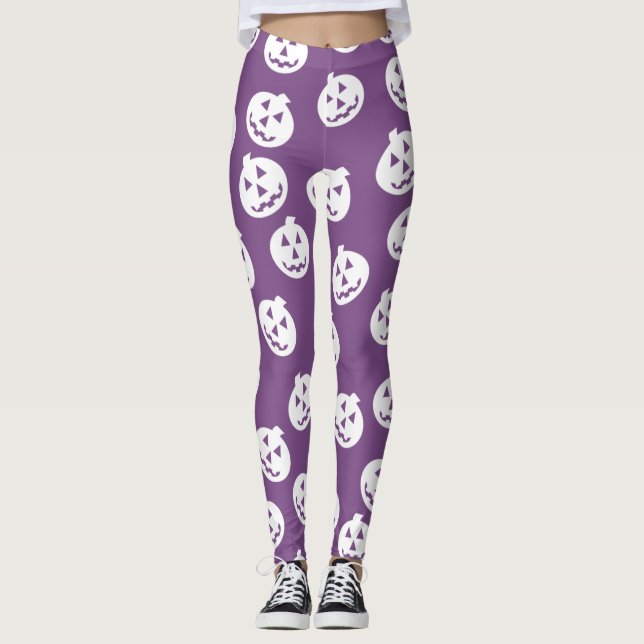 Leggings Guêtres de confettis de Jack O'Lantern (Devant)