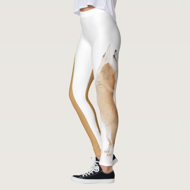Leggings Guêtres de corgi--Festins rusés (Gauche)