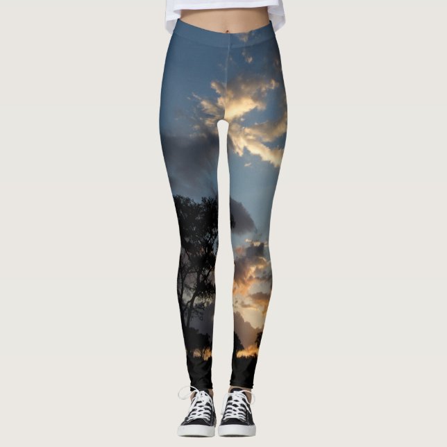 Leggings Guêtres de coucher du soleil (Devant)
