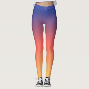 Leggings Guêtres de coucher du soleil dans bleu, pourpre,