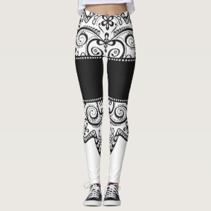 Leggings guêtres de dentelle blanches de noir de butin de