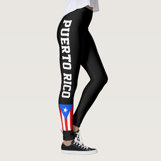 Leggings Guêtres de drapeau de Porto Rico pour les sports (Droite)
