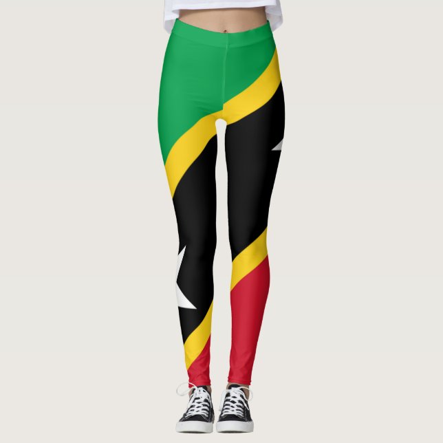 Leggings Guêtres de drapeau de St.Kitts et du Niévès (Devant)