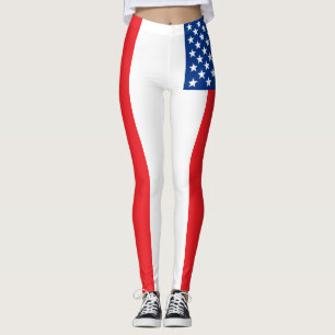 Leggings Guêtres de drapeau rouge et bleu des Etats-Unis