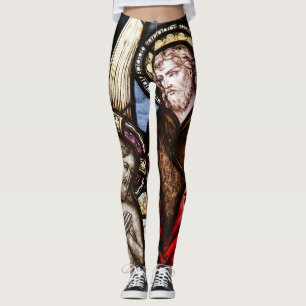 Leggings Guêtres de fenêtre d'église en verre souillé d