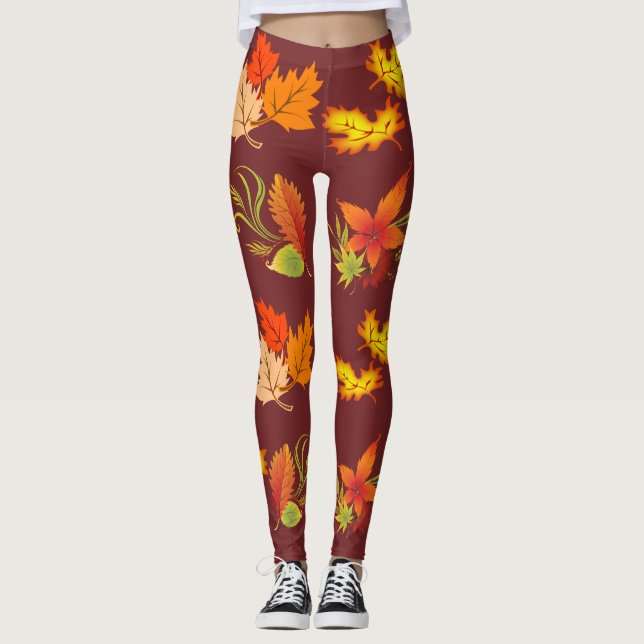 Leggings Guêtres de feuille de chute (Devant)