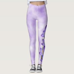 Leggings Guêtres de fleur de crocus de lavande