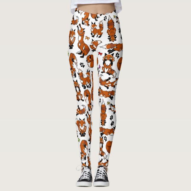 Leggings Guêtres de Fox rouge (Devant)