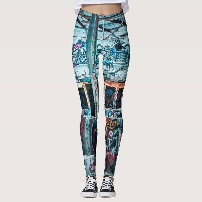 Leggings Guêtres de graffiti d'art de rue (Devant)