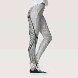 Leggings Guêtres de gris argenté avec le motif de papillon