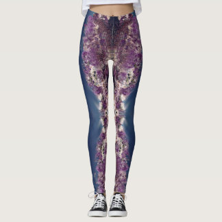 Leggings Guêtres de kaléidoscope d'améthyste avec des