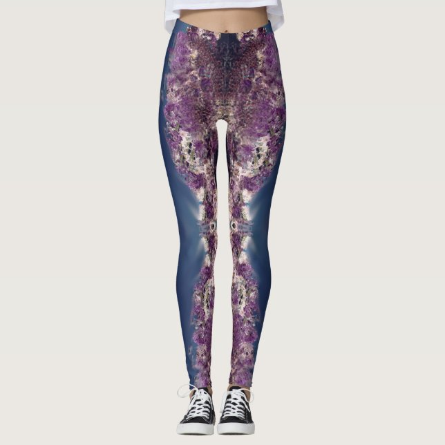 Leggings Guêtres de kaléidoscope d'améthyste avec des (Devant)
