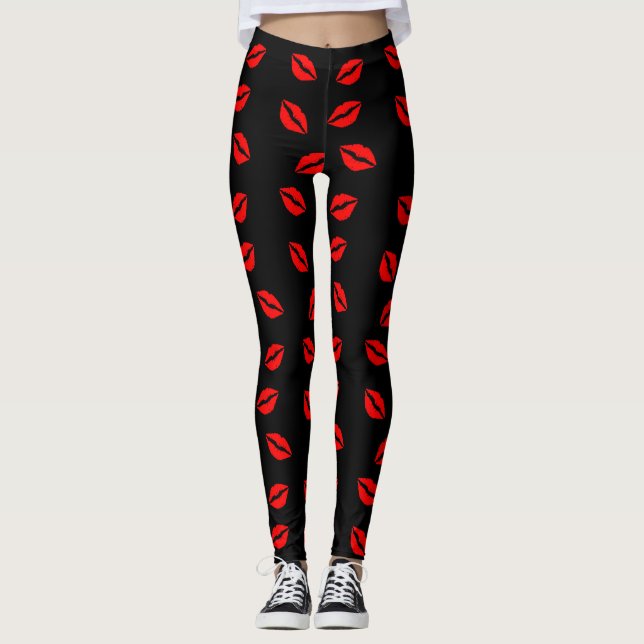 Leggings Guêtres de lèvres de Kissy (Devant)