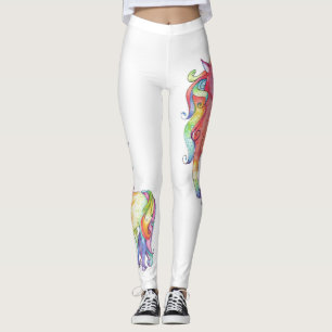Leggings Guêtres de licorne d'arc-en-ciel de dames