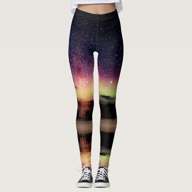 Leggings Guêtres de lumières du nord de Borealis de (Devant)
