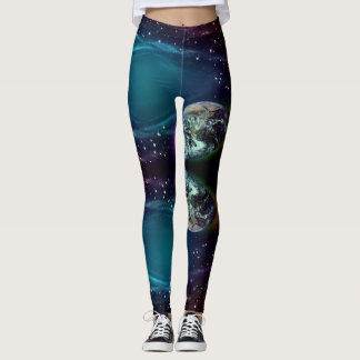 Leggings Guêtres de lune, de planète et d'étoiles