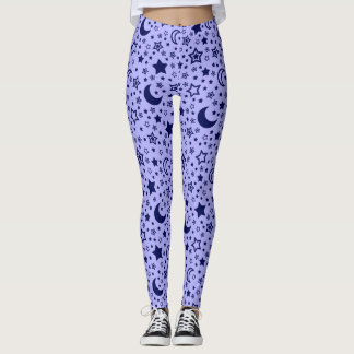 Leggings Guêtres de lune et d'étoiles pour des femmes