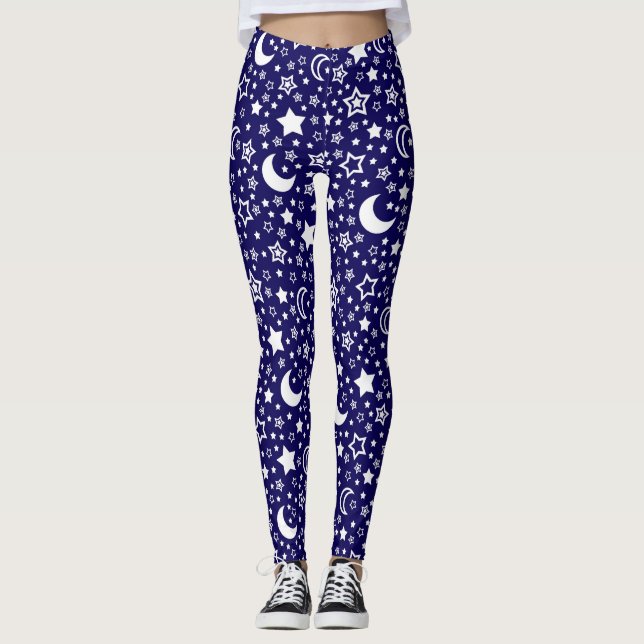 Leggings Guêtres de lune et d'étoiles pour des femmes (Devant)