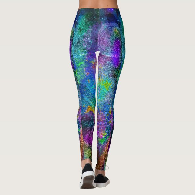 Leggings Guêtres de mandala d'arc-en-ciel (Dos)