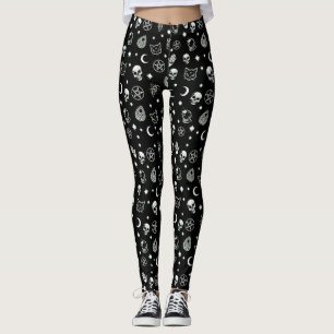 Leggings Guêtres de motif de Wiccan