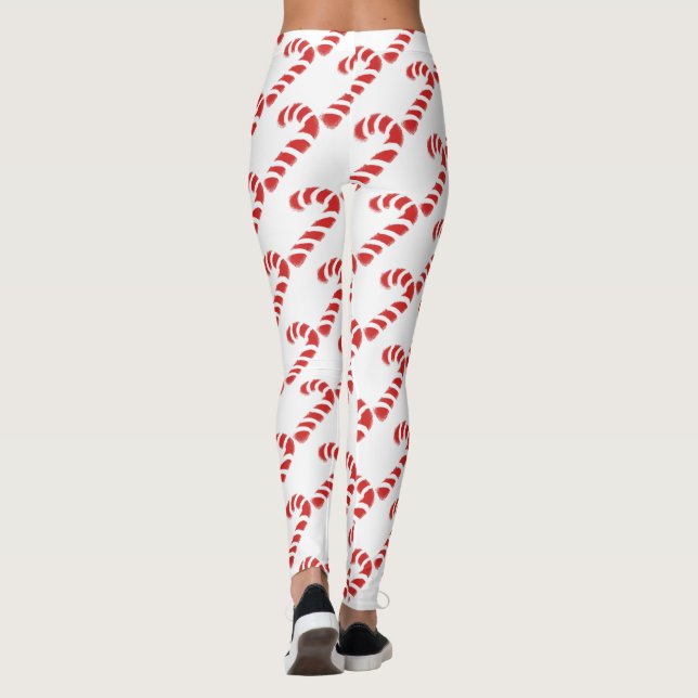 Leggings Guêtres de Noël de sucre de canne (Dos)