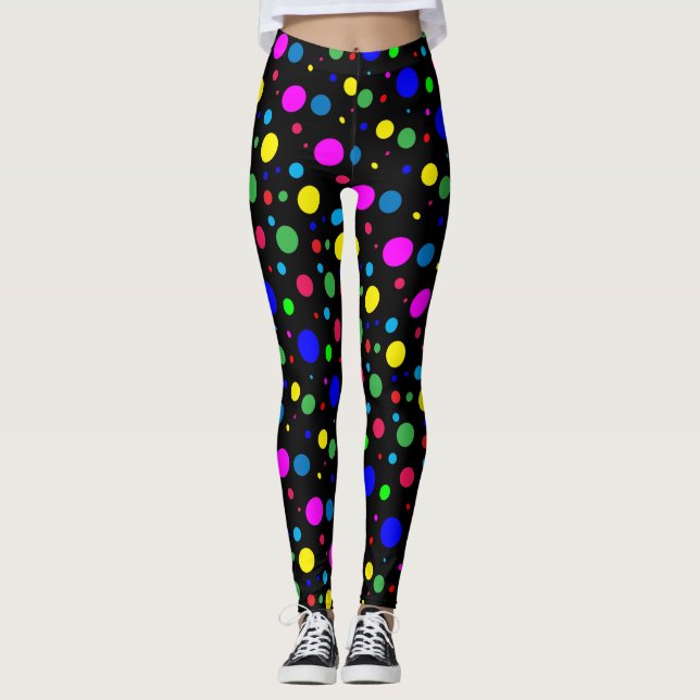 Leggings Guêtres de noir d'abrégé sur ballons de bulle de (Devant)
