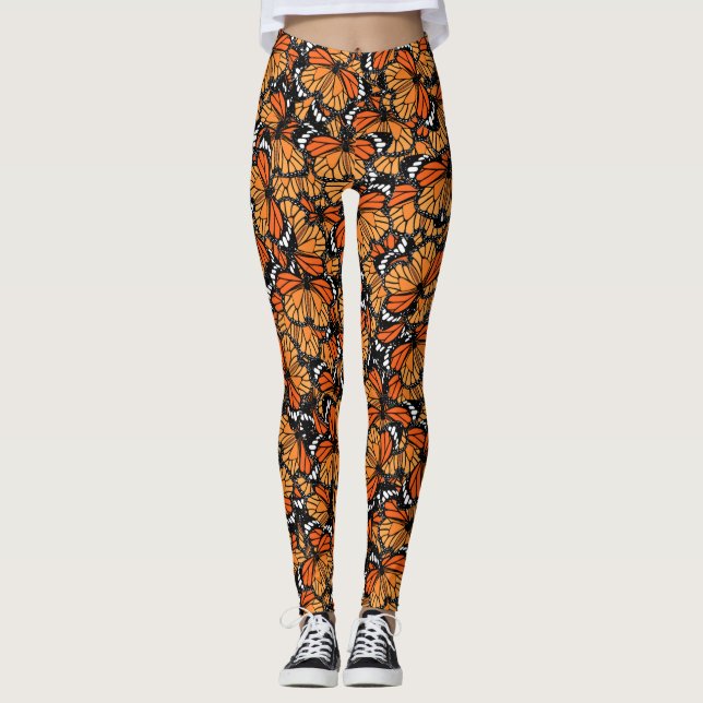 Leggings Guêtres de papillons de monarque (Devant)