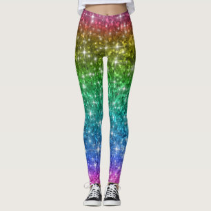 Leggings Guêtres de parties scintillantes d'arc-en-ciel