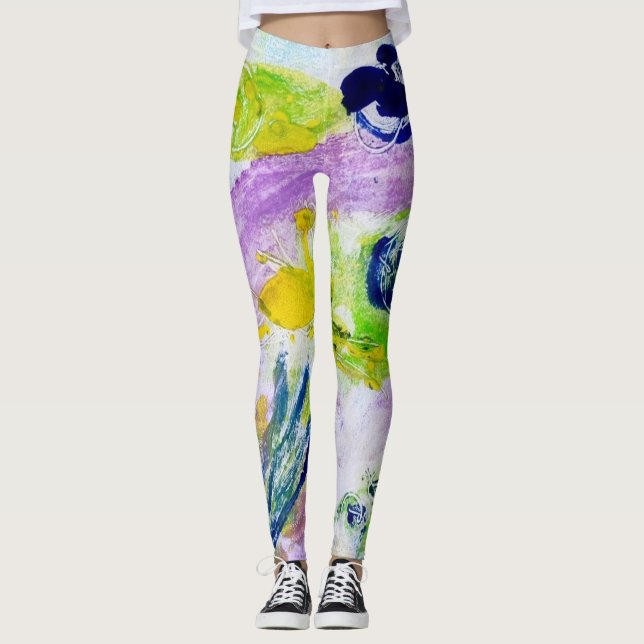 Leggings Guêtres de paysage de danse (Devant)