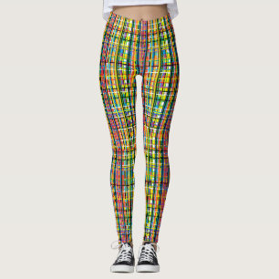 Leggings guêtres de plaid d'arc-en-ciel