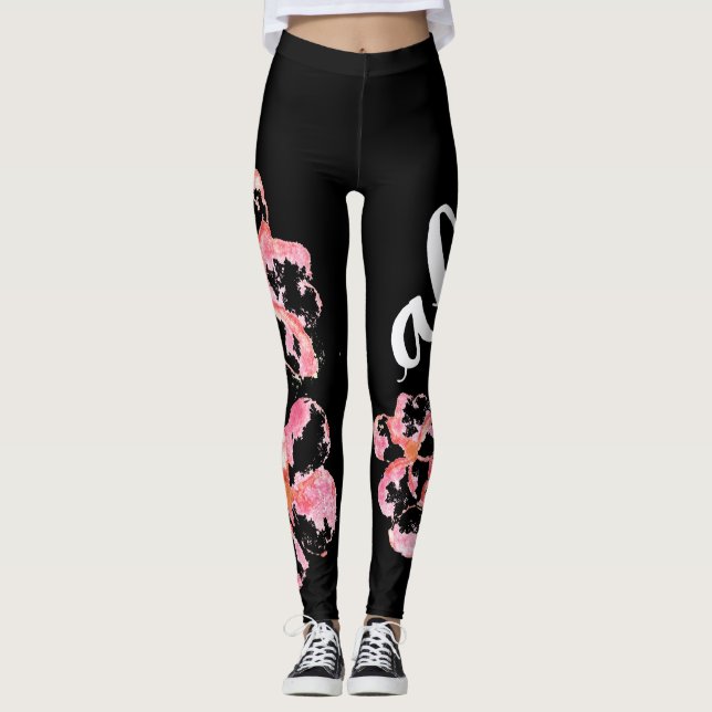 Leggings Guêtres de Plumeria Aloha (Devant)