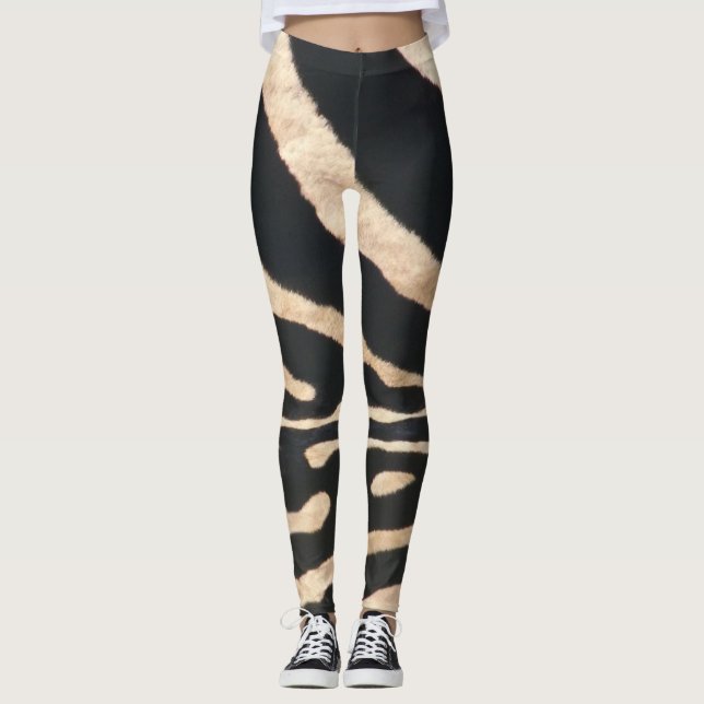 Leggings Guêtres de rayure de zèbre (Devant)