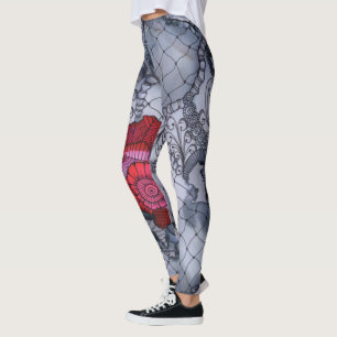 Leggings Guêtres de rose de noir