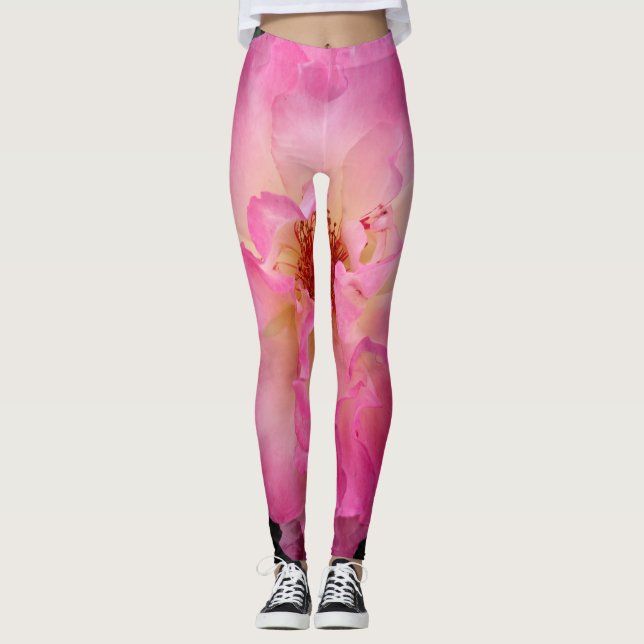 Leggings Guêtres de rose de rose (Devant)